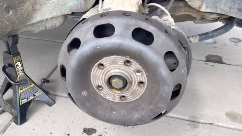 An unusual Audi brake rotor shaped like a flying saucer